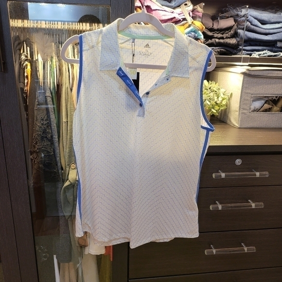 Adidas UPF 50 Polo Top NWT - Picture 1 of 4